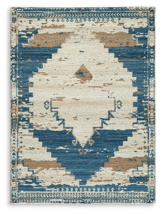 Varnler - 8' x 10' Rug - Blue / Brown / Tan