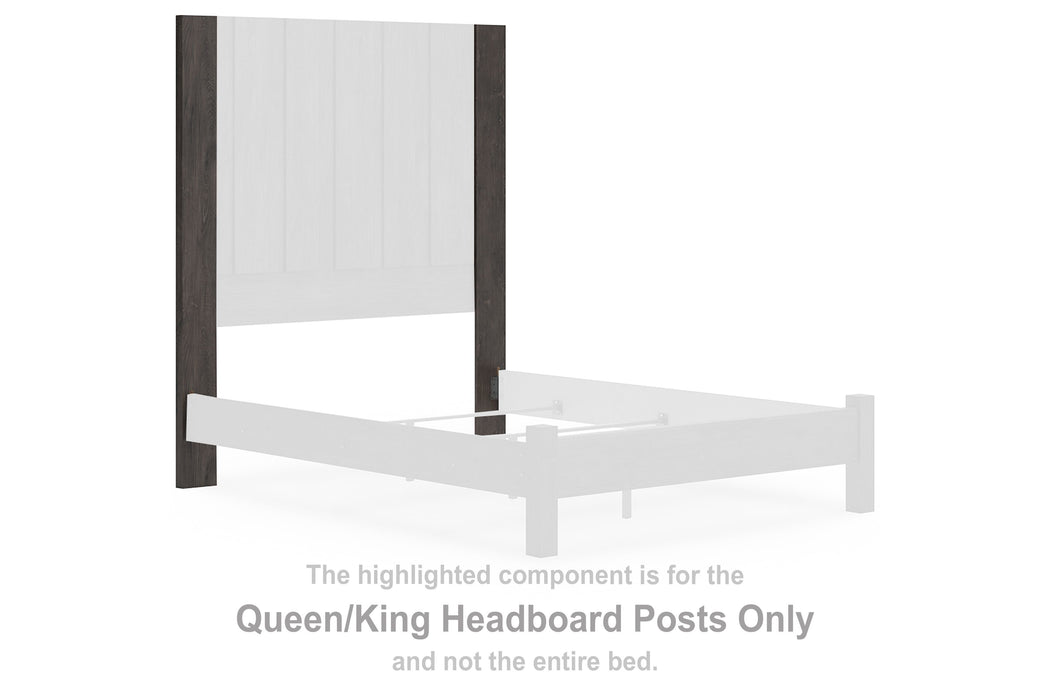 Fraluna - Queen/King Headboard Posts - Charcoal