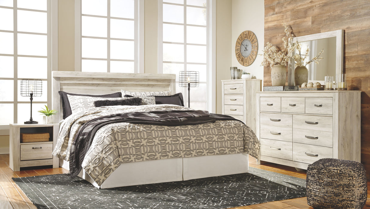 Bellaby - 5 Pc. - Dresser, Mirror, King Panel Headboard, 2 Nightstands - Whitewash
