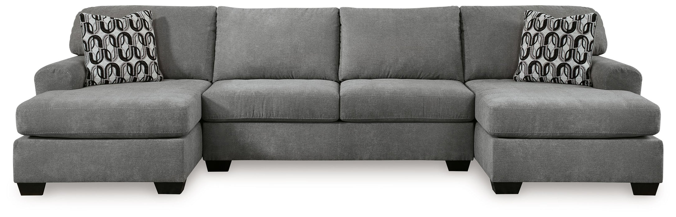 Birkdale Court - 3-Piece Sectional With LAF And RAF Corner Chaises - Gray