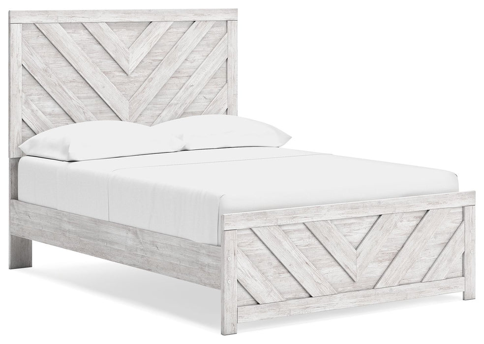 Cayboni - Full Panel Bed - Whitewash