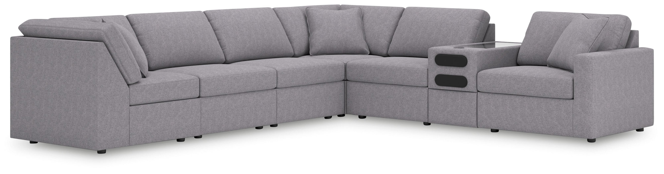 Modmax - 7-Piece Sectional With Audio System Console - Granite