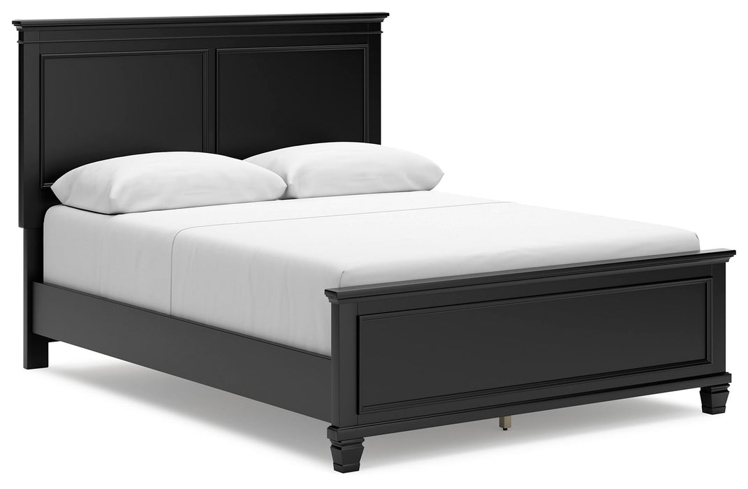 Lanolee - Queen Panel Bed - Black