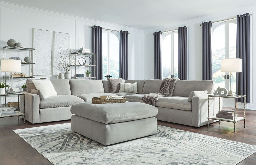 Sophie - Gray - 6-Piece Sectional, Ottoman