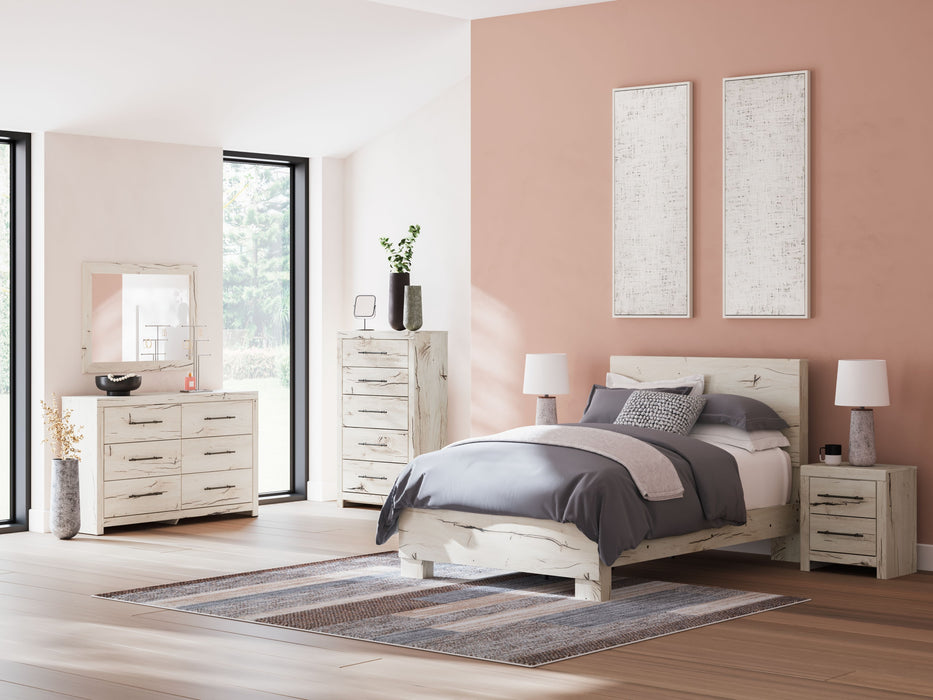 Lawroy - 5 Pc. - Dresser, Mirror, Full Panel Bed - Light Natural