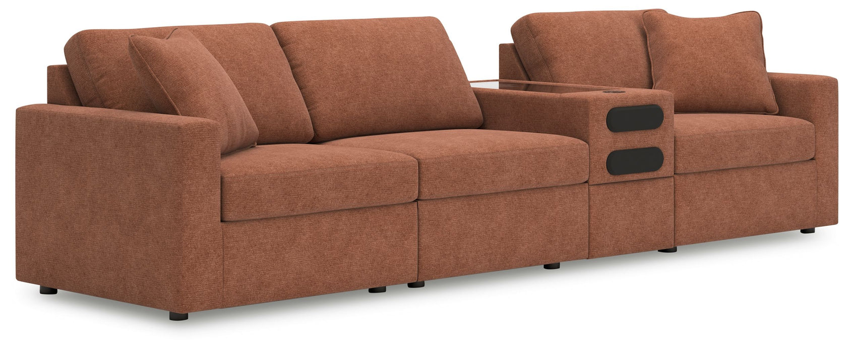 Modmax - 4-Piece Sectional With Audio System Console - Spice