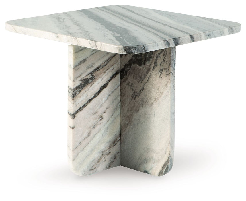 Baretton - 15" Accent Cocktail Table - Black / White / Taupe