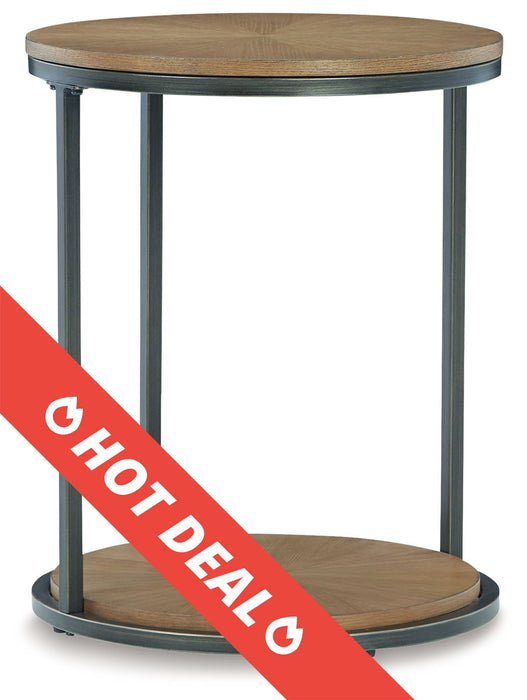 Fridley - Brown / Black - Round End Table