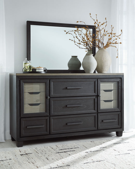 Foyland - Black / Brown - Dresser, Mirror
