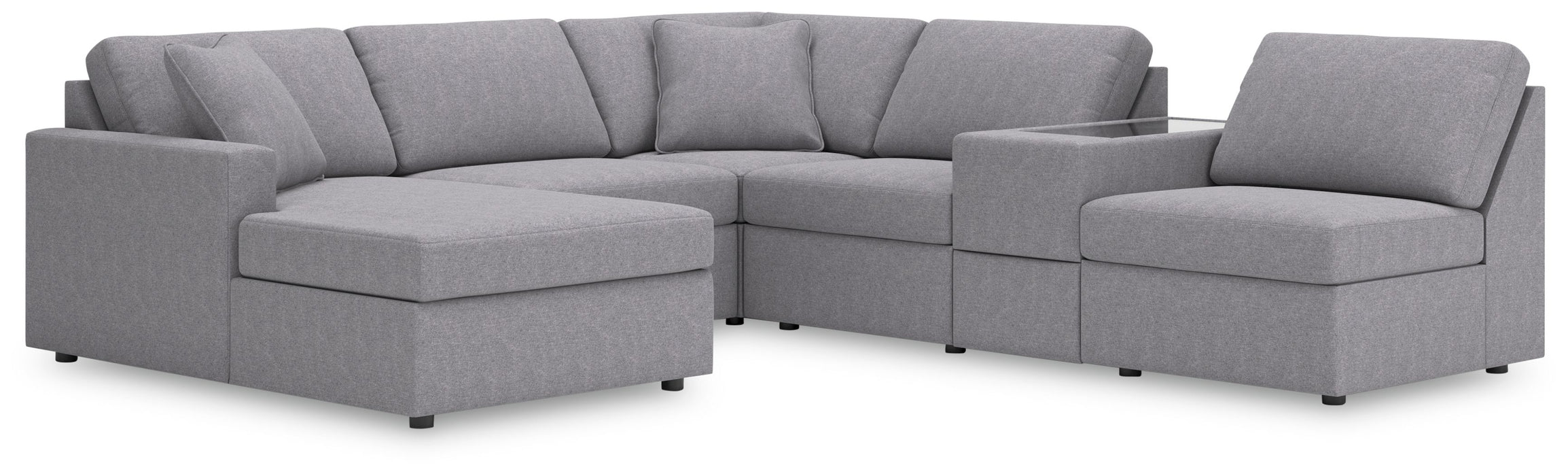 Modmax - 6-Piece Sectional With Laf Corner Chaise And Storage Console - Granite