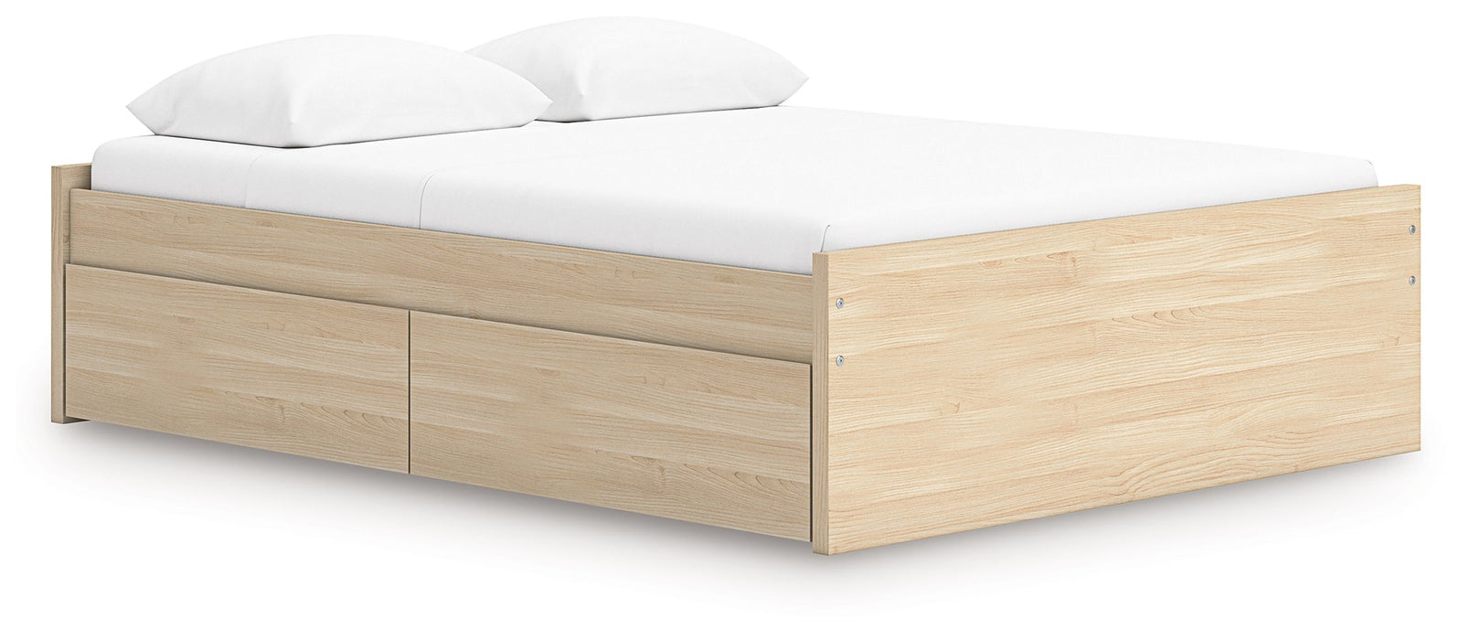 Onita - Queen Platform Bed With 1 Side Storage - Natural