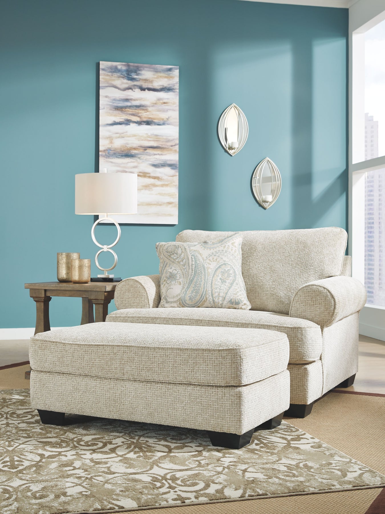 Living Room Chair & Ottoman