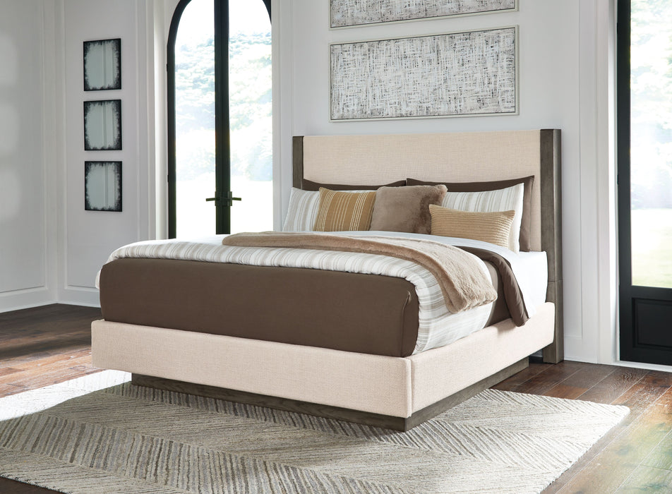 Anibecca - Weathered Gray - California King Upholstered Bed