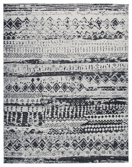 Devman - Black / Cream / Gray - Washable Large Rug
