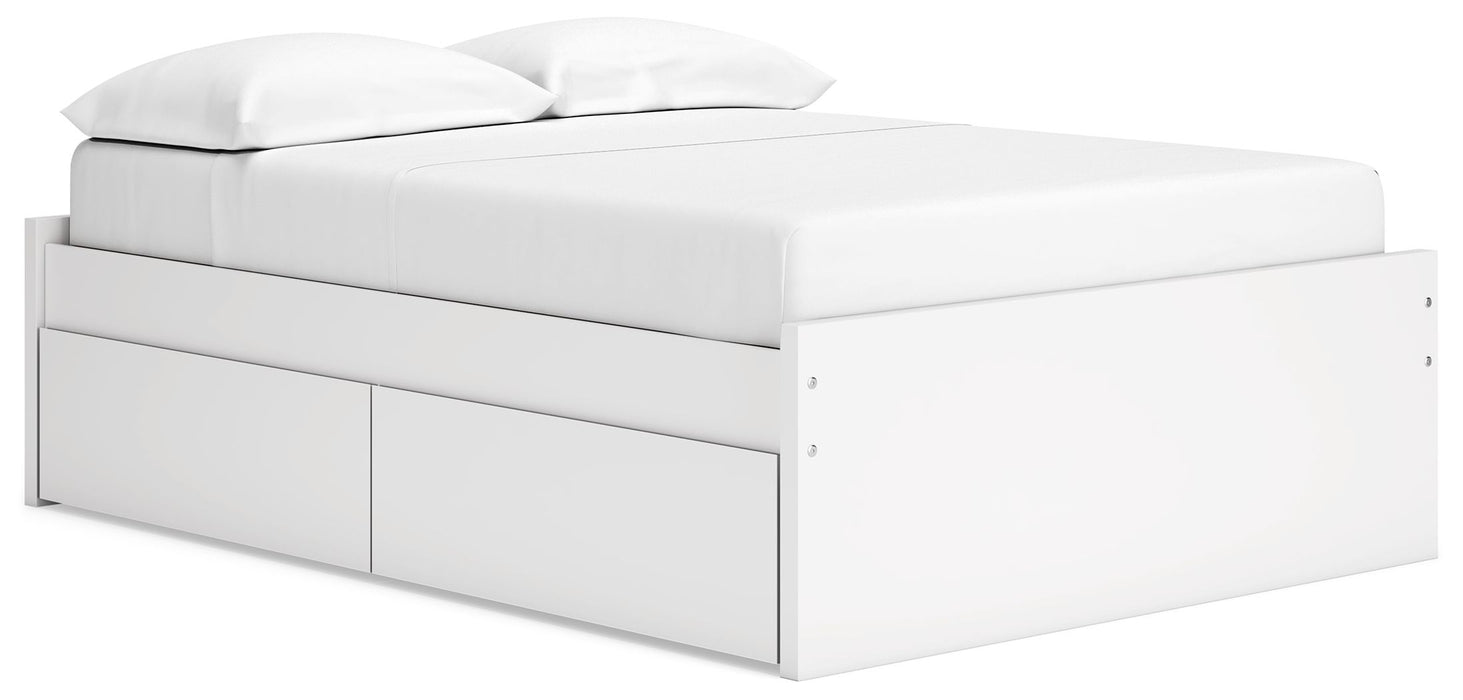 Onita - Full Platform Bed With 1 Side Storage - White