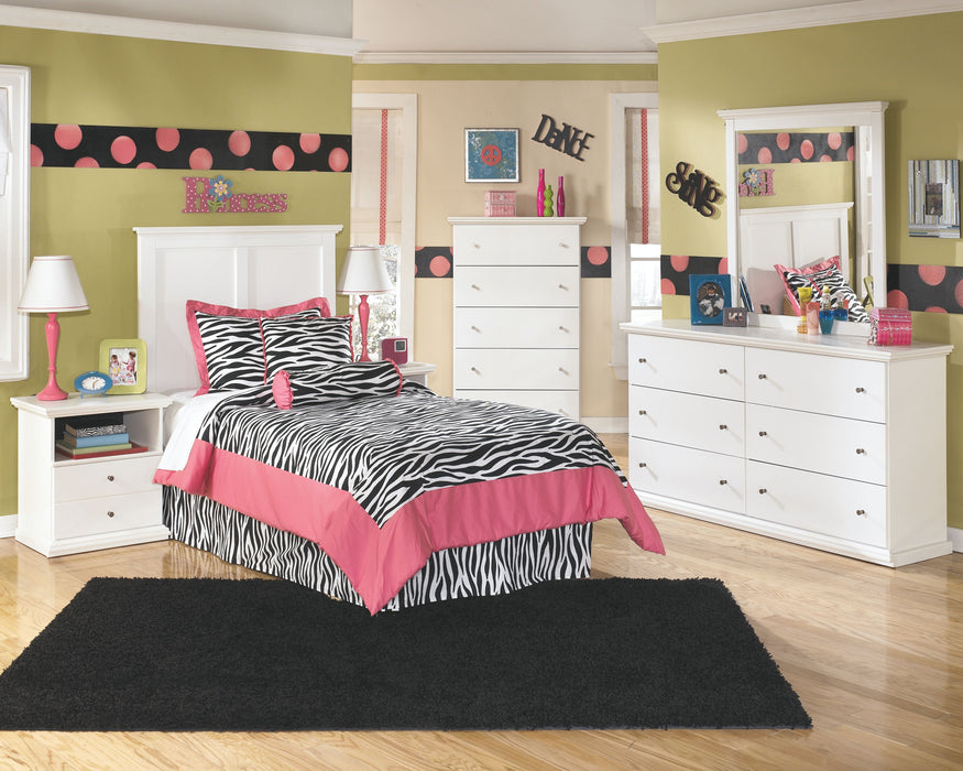 Bostwick Shoals - White - 6 Pc. - Dresser, Mirror, Chest, Twin Panel Headboard, 2 Nightstands