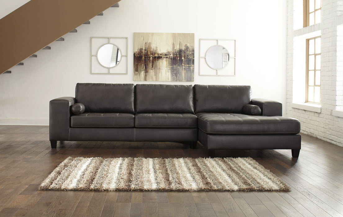 Nokomis - Charcoal - Right Arm Facing Corner Chaise 2 Pc Sectional