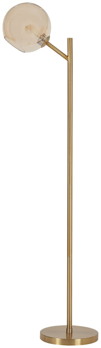 Abanson - Metal Floor Lamp  - Amber / Gold Finish