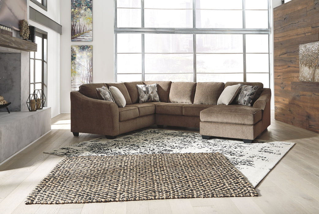 Graftin - Teak - Right Arm Facing Corner Chaise 3 Pc Sectional