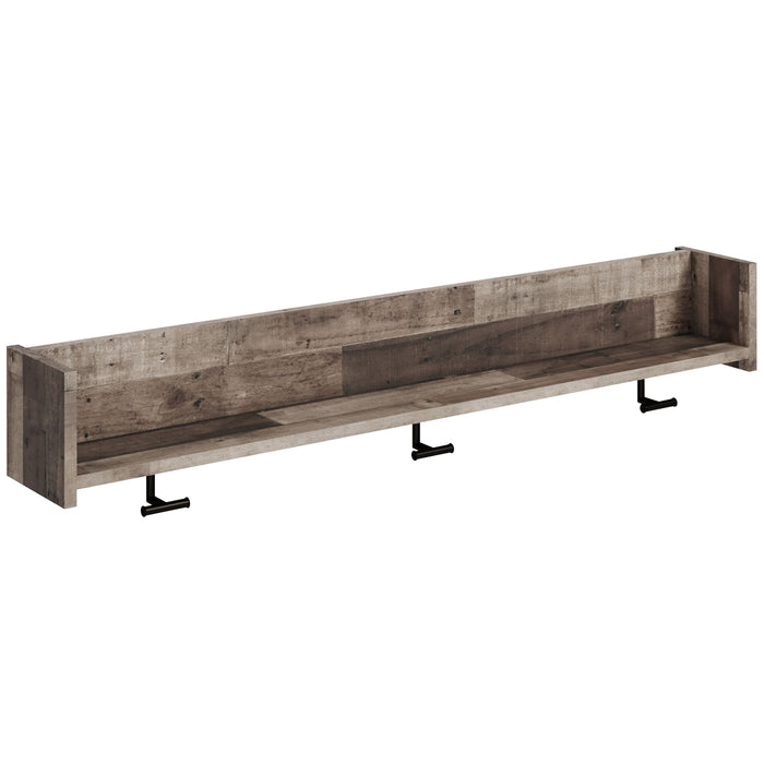 Neilsville - Wall Mounted Coat Rack w/Shelf - Black / Gray