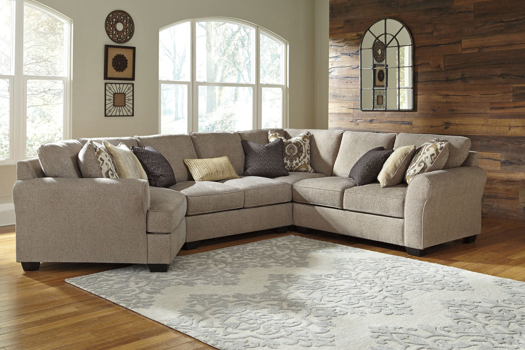 Pantomine - Driftwood - Left Arm Facing Cuddler With Armless Loveseat 4 Pc Sectional