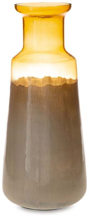 Wynburg - Vase - 19" - White / Amber