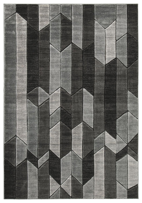 Chayse - 5' x 7' Rug - Black / Gray
