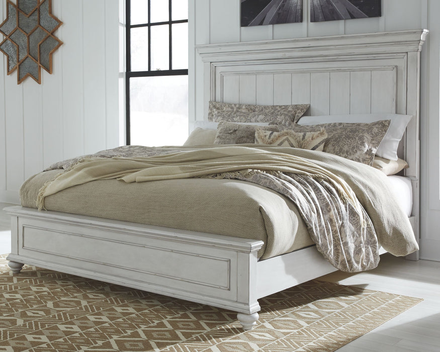 Kanwyn - California King Panel Bed - Whitewash
