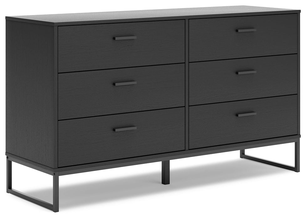 Socalle - Six Drawer Dresser - Black
