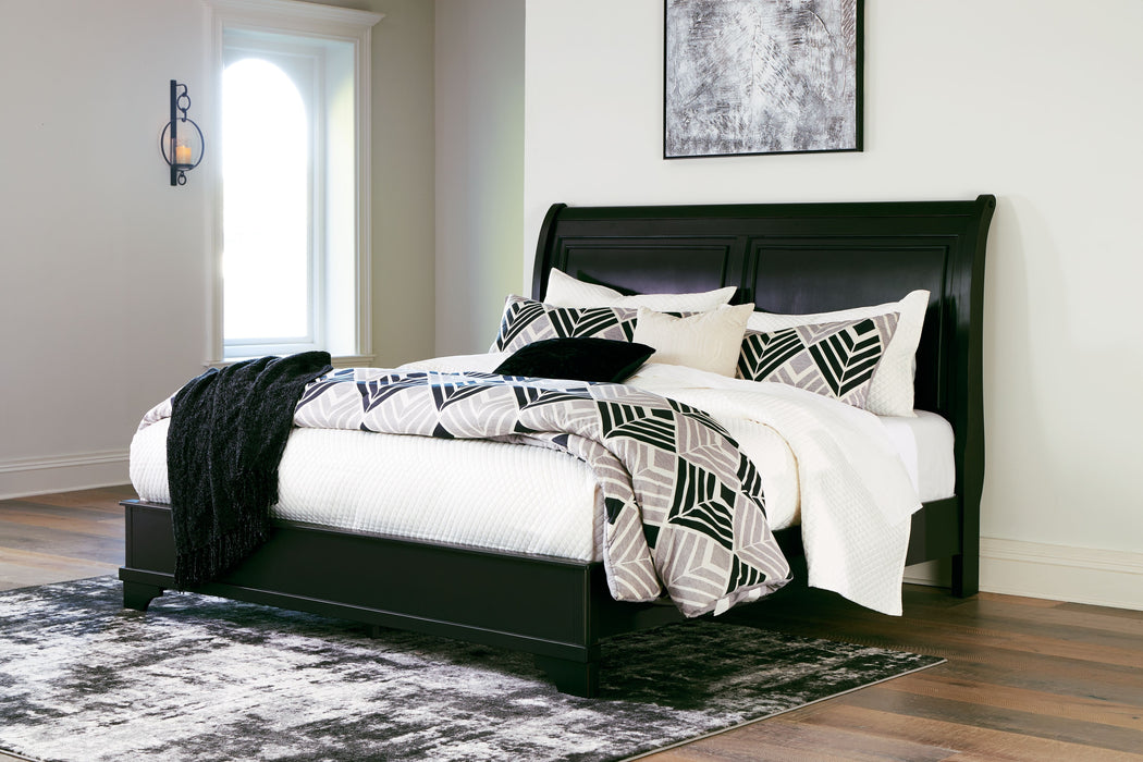 Chylanta - Black - Queen Sleigh Bed