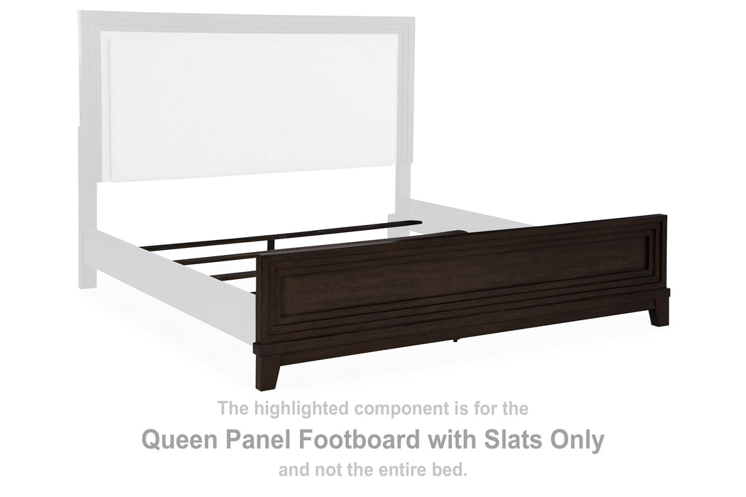 Neymorton - Queen Panel Footboard With Slats - Dark Grayish Brown