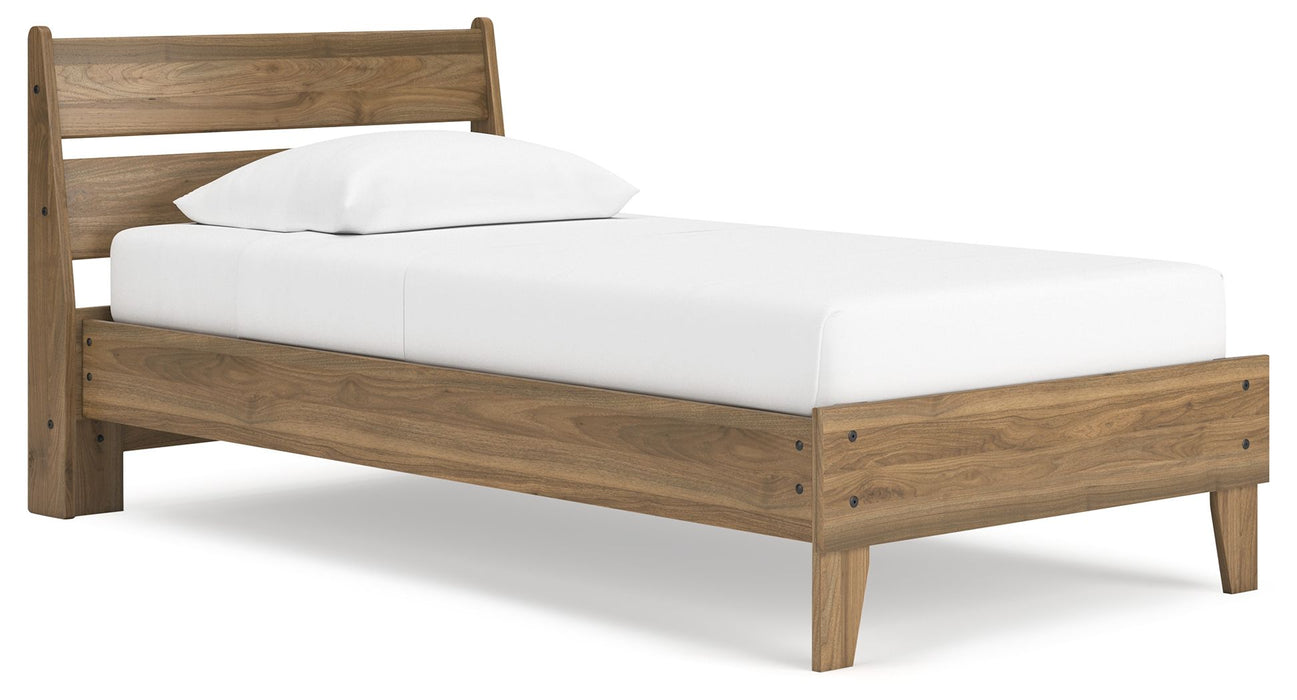 Deanlow - Twin Platform Panel Bed - Honey