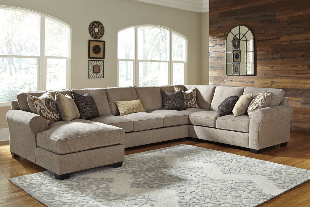 Pantomine - Driftwood - Left Arm Facing Chaise With Armless Sofa 4 Pc Sectional