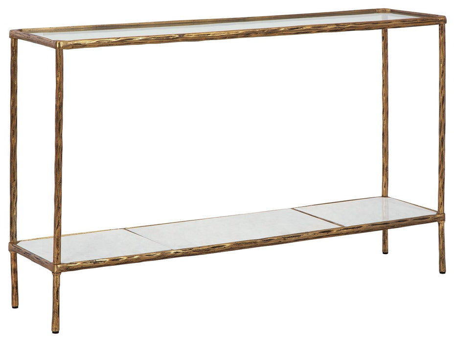 Ryandale - Console Sofa Table - Antique Brass Finish