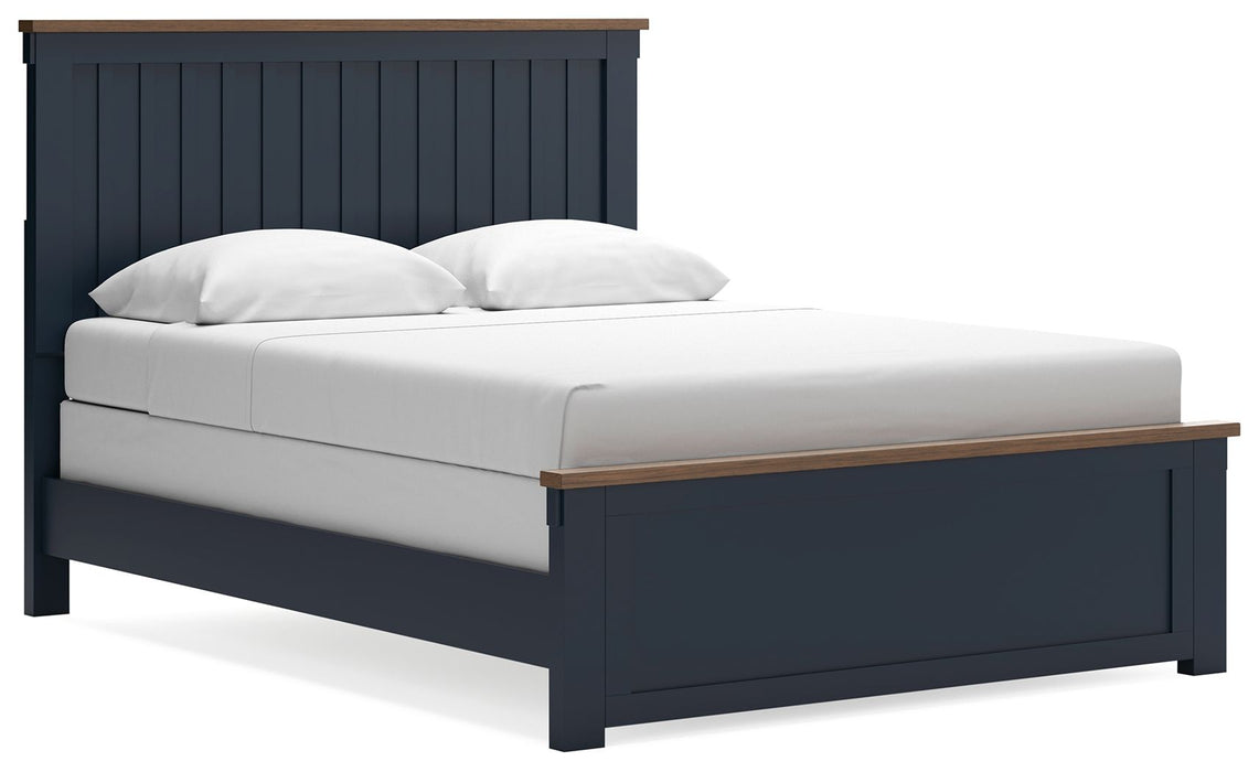 Landocken - Queen Panel Bed - Brown / Blue