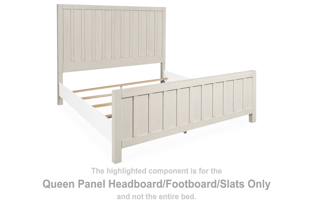 Shaybrock - Queen Panel Headboard/Footboard/Slats - Antique White