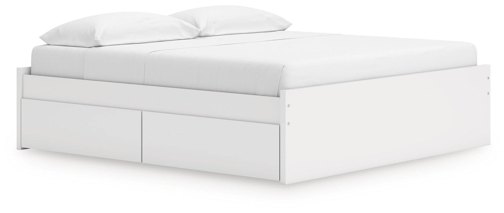 Onita - King Platform Bed With 1 Side Storage - White