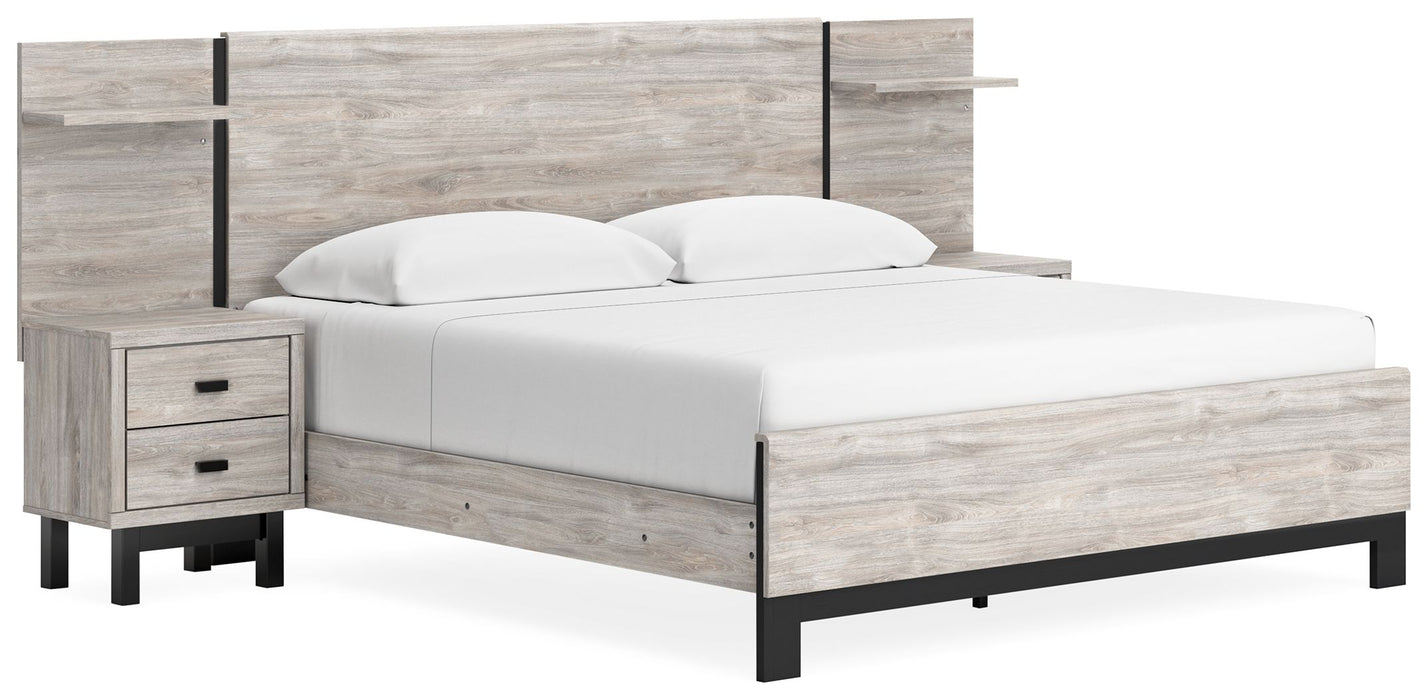 Vessalli - King Panel Bed With Extensions - Gray