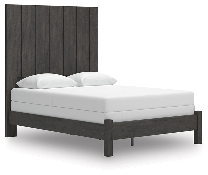 Fraluna - Queen Panel Bed - Charcoal