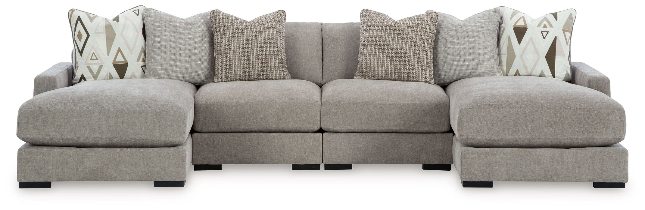 Aslan Court - 4-Piece Sofa Pit Sectional - Pebble