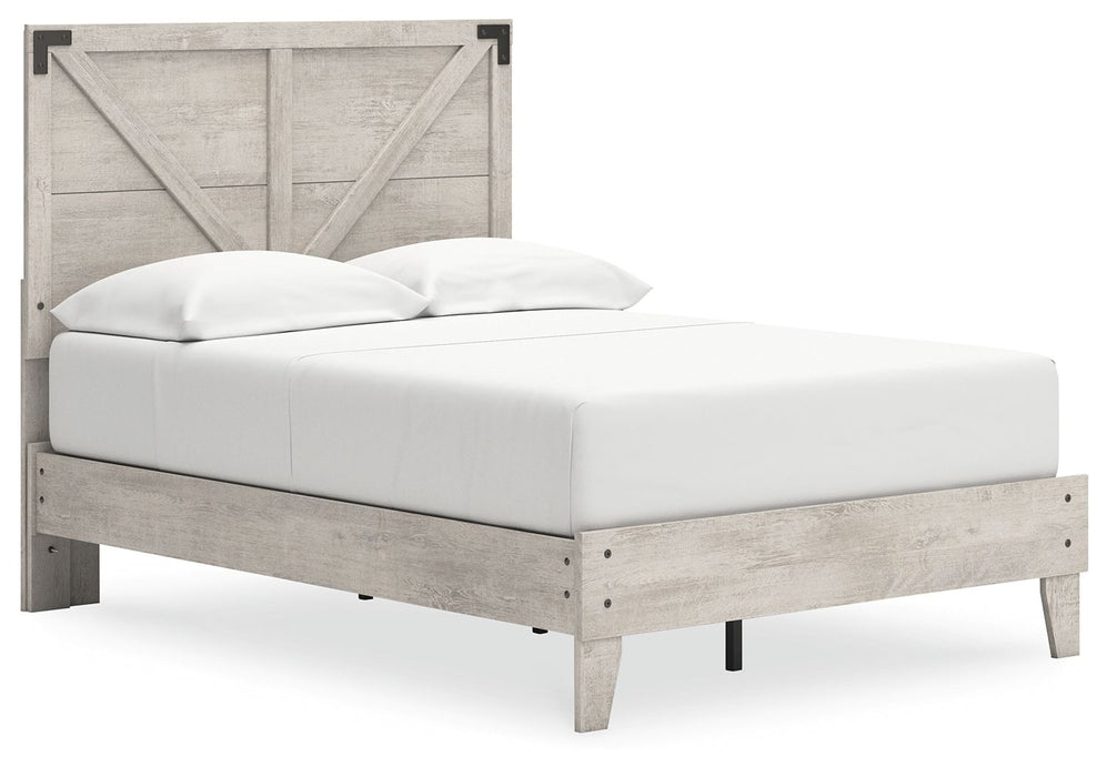 Shawburn - Full Platform Bed With Crossbuck Panel Headboard - Gray
