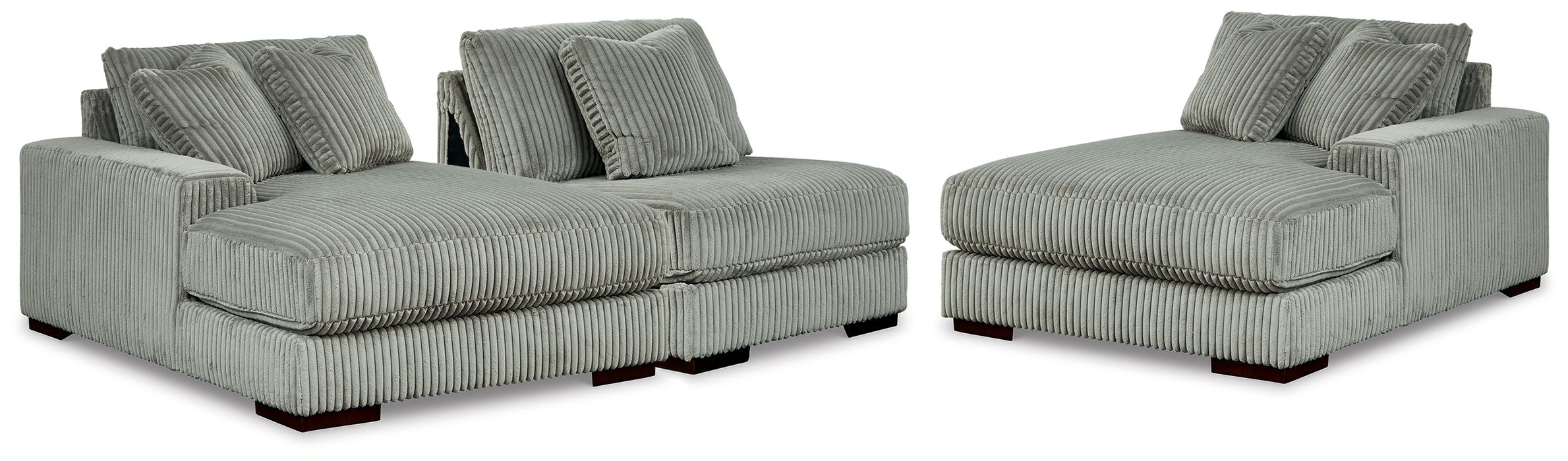Lindyn - 3-Piece Sectional With Double Chaises - Fog