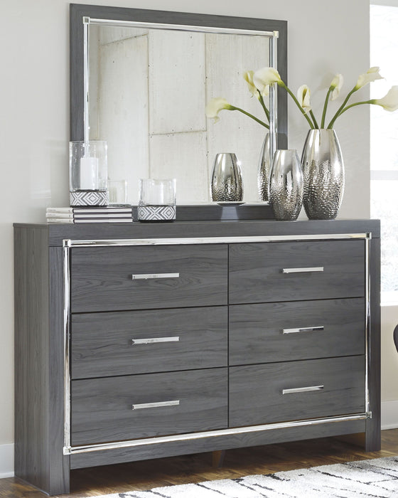 Lodanna - 8 Pc. - Dresser, Mirror, Chest, Queen Panel Bed, 2 Nightstands - Gray