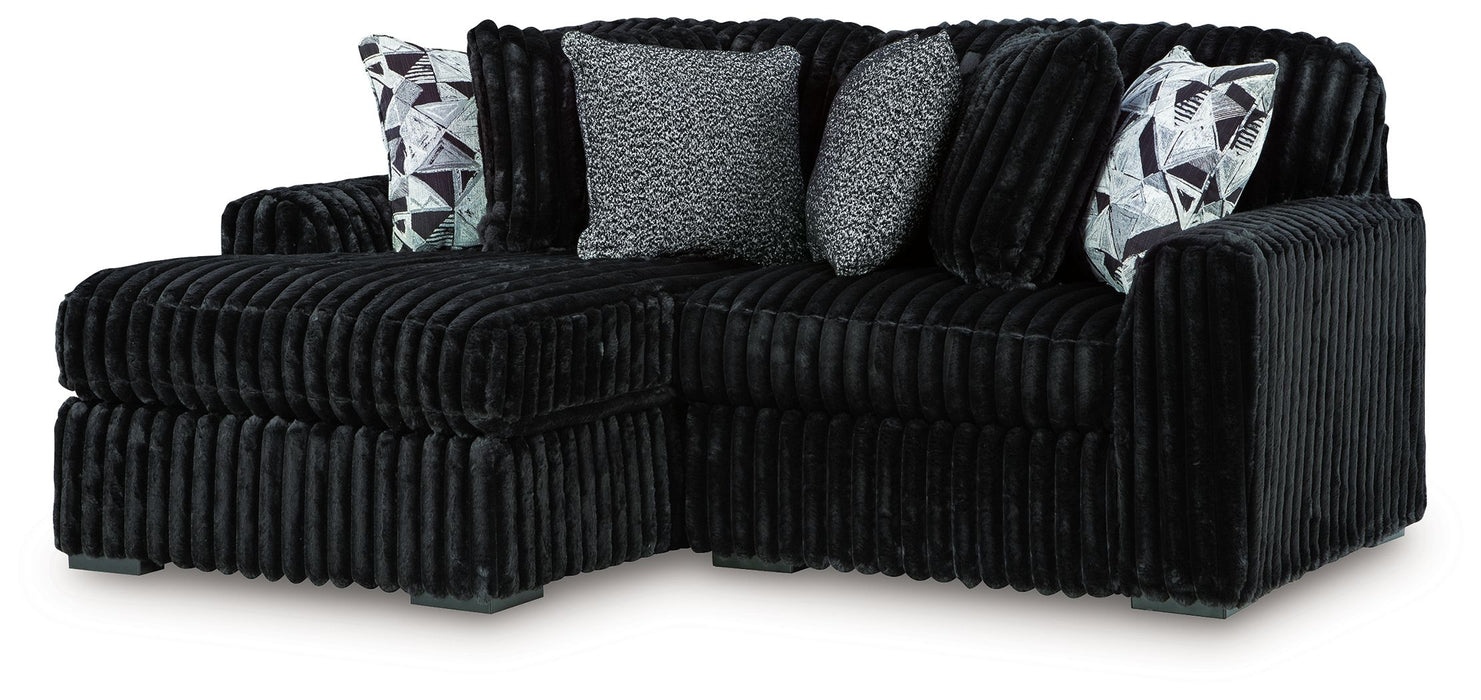 Midnight-Madness - 2-Piece Sectional With Laf Corner Chaise - Onyx