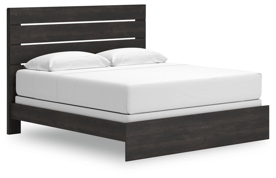 Hollivern - King Panel Bed - Dark Gray