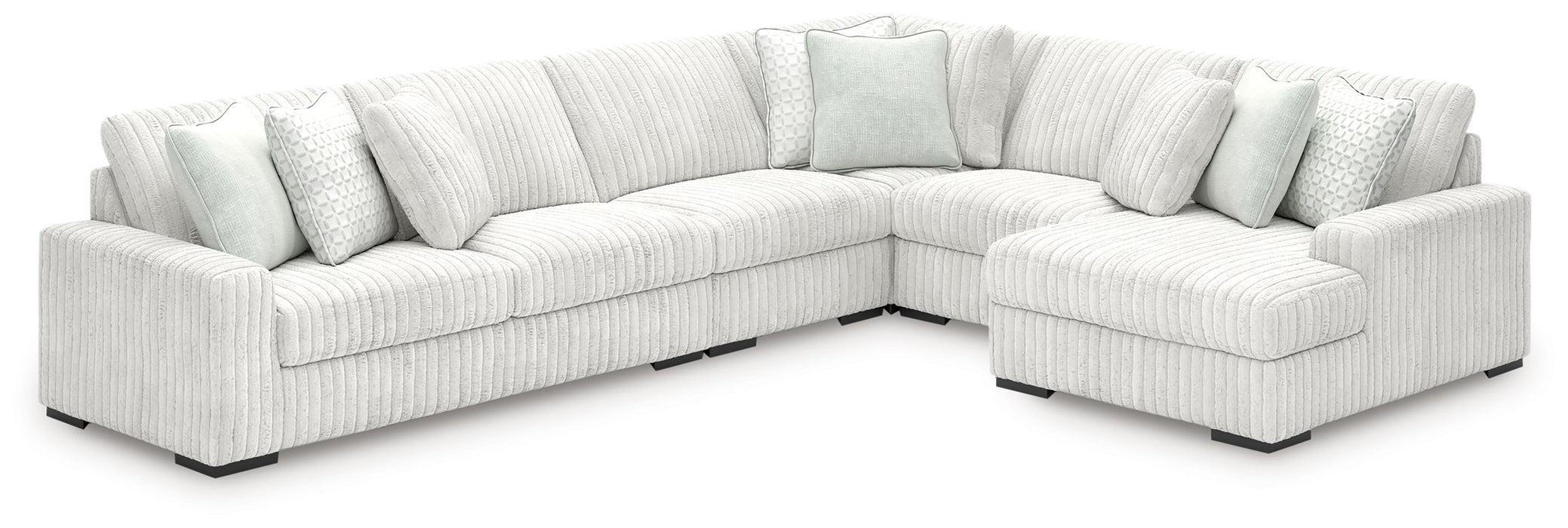 Stupendous - 5-Piece Sectional With RAF Corner Chaise - Alloy