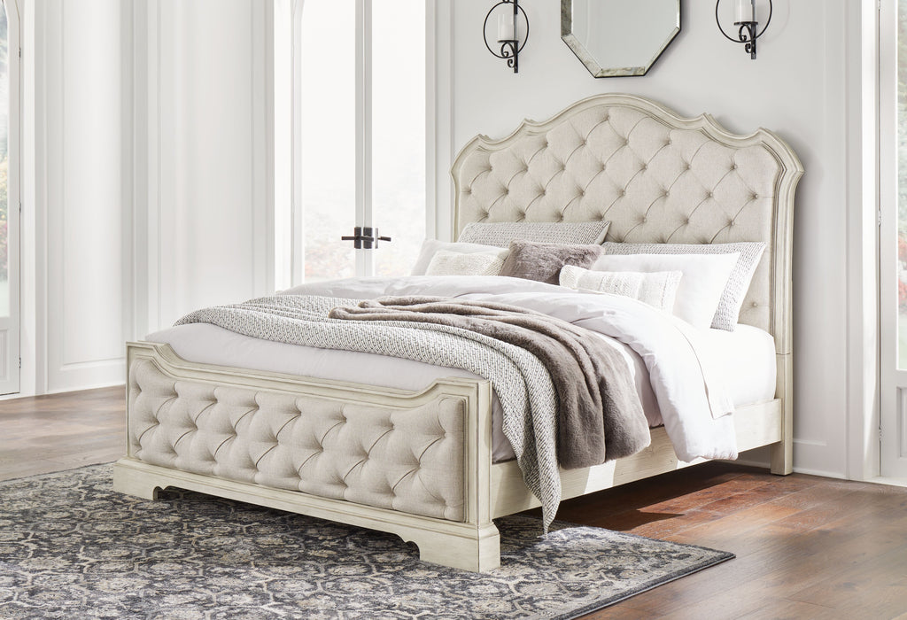 Arlendyne - King Upholstered Bed - Antique White