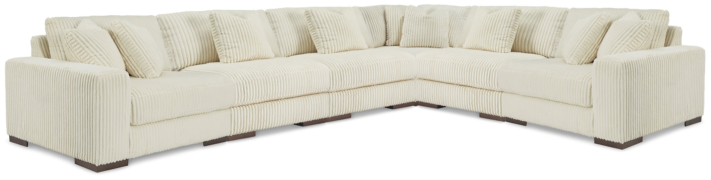 Lindyn - 6-Piece Sectional With 3 Armless Chairs - Ivory