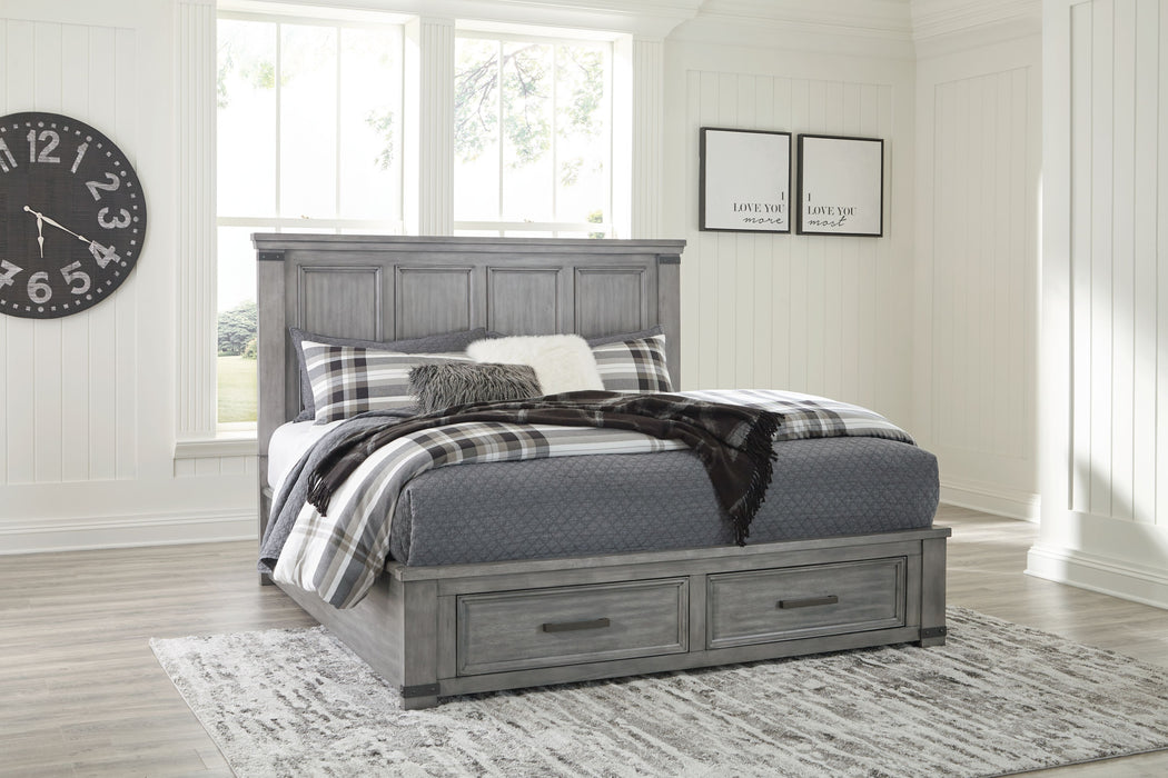 Russelyn - Gray - California King Storage Bed