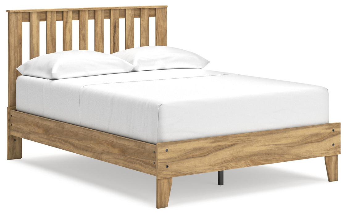 Bermacy - Full Platform Panel Bed - Light Brown